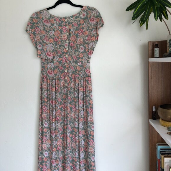 Urban Outfitters Renewal Remnants Floral Deep V Midi Dress - Picture 5 of 7